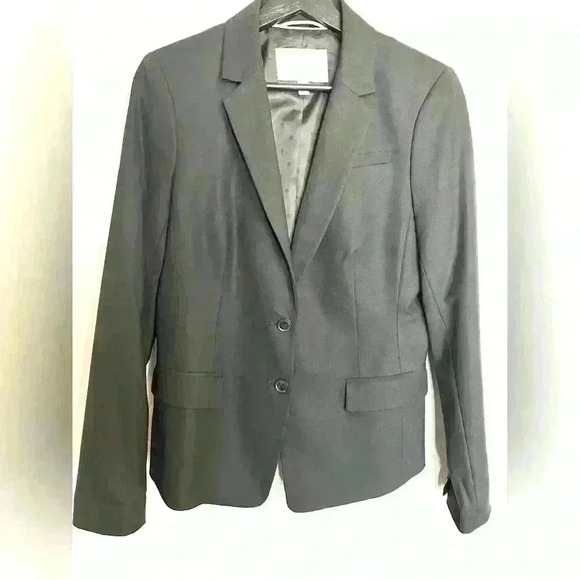 Ladies Banana Republic Wool Black 2 Button Blazer Size 10 - Picture 1 of 9